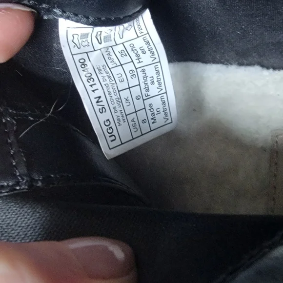 UGG Merina Black Green Leather Ankle Boots Platform Size 8 US/39 EU - Picture 6 of 6